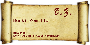 Berki Zomilla névjegykártya